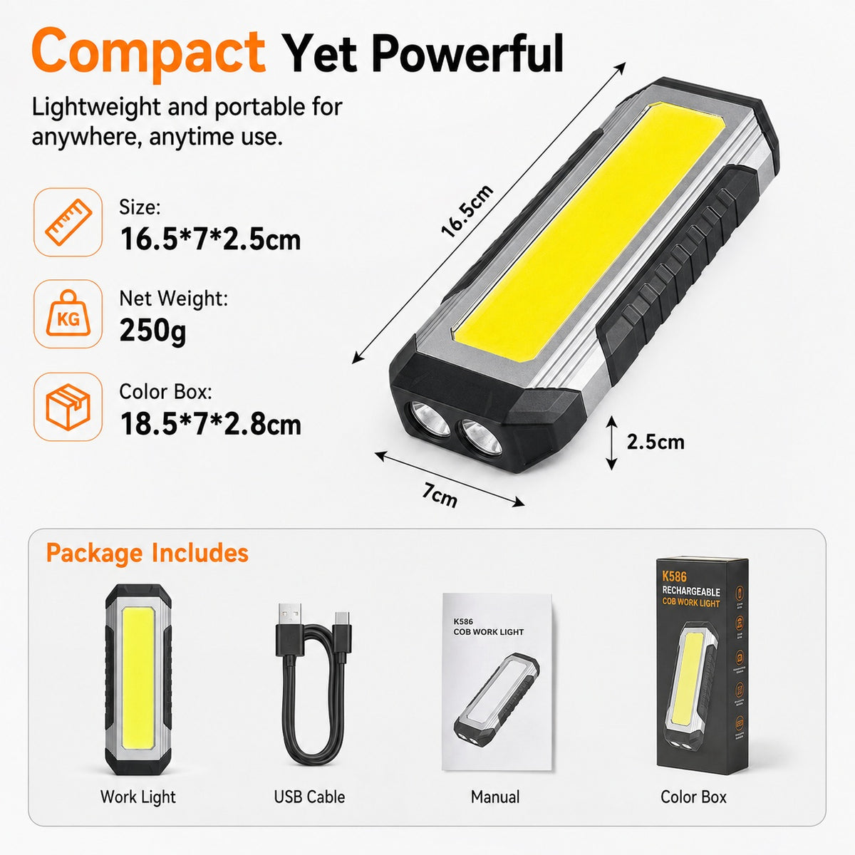 Rechargeable Magnetic Power Bank Function Type C LED Outdoor DealSniper.net