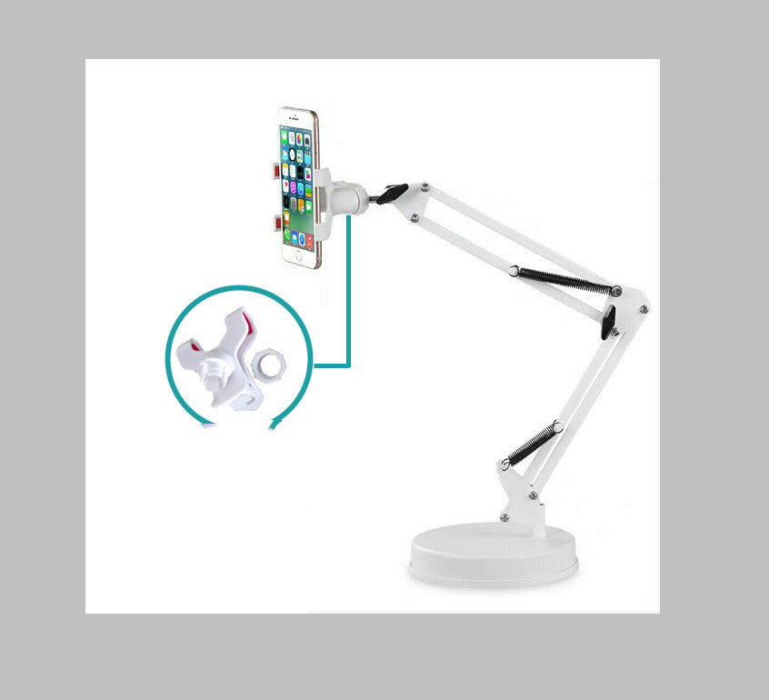 Universal Mobile Phone Holder 360 Degree Rotating Long Arms Gadgets Gym From House White Cell phone