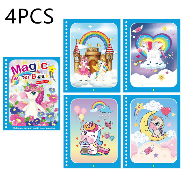 Children's Creative Magic Water Painting Book Kids dealsniper-net 4pcs Unicorn