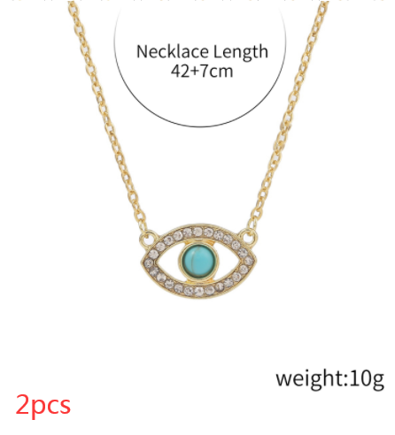 Diamond Demon Eye Necklace Female Jewelry dealsniper-net 4style 2PCS