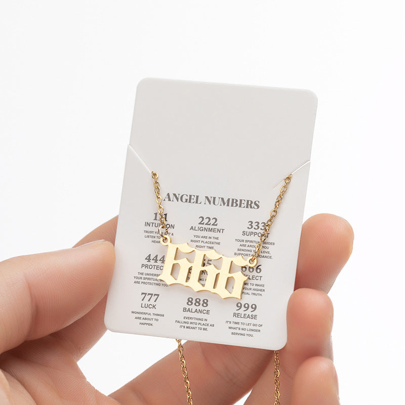 Women's New Angel Lucky Digital Pendant Necklace Jewelry dealsniper-net Body Gold Number6