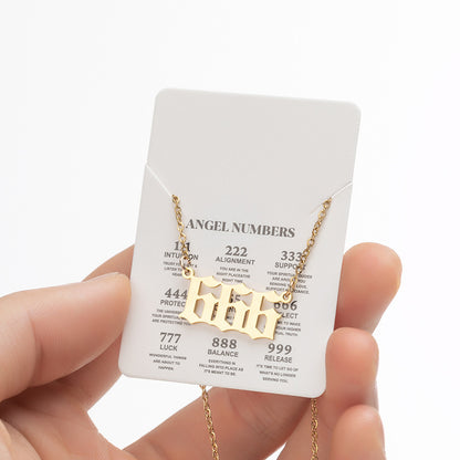 Women's New Angel Lucky Digital Pendant Necklace Jewelry dealsniper-net Body Gold Number6