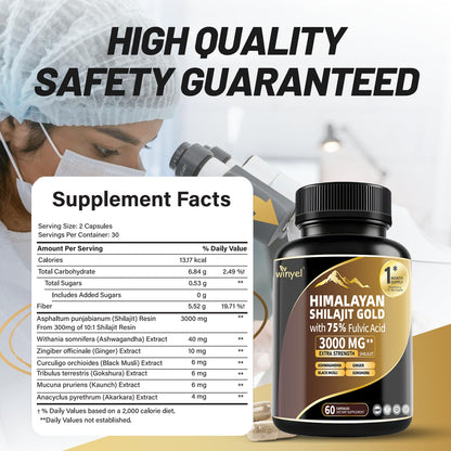 Shilajit Capsules, Ashwagandha Gokshura, 85 Trace Minerals Beauty Gym From House