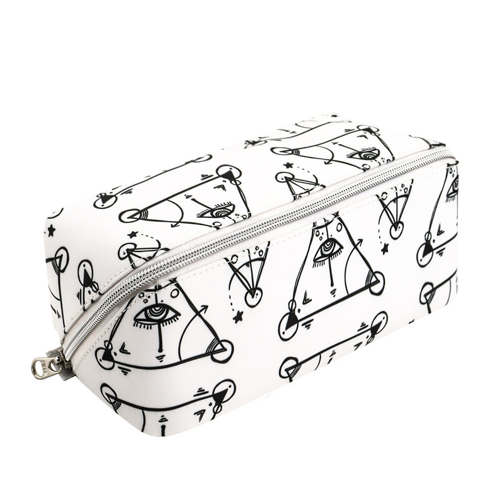 Cute Dog Pets Print Cosmetic Bag Waterproof Makeup Bags Travel Pets DealSniper.net Geometric white