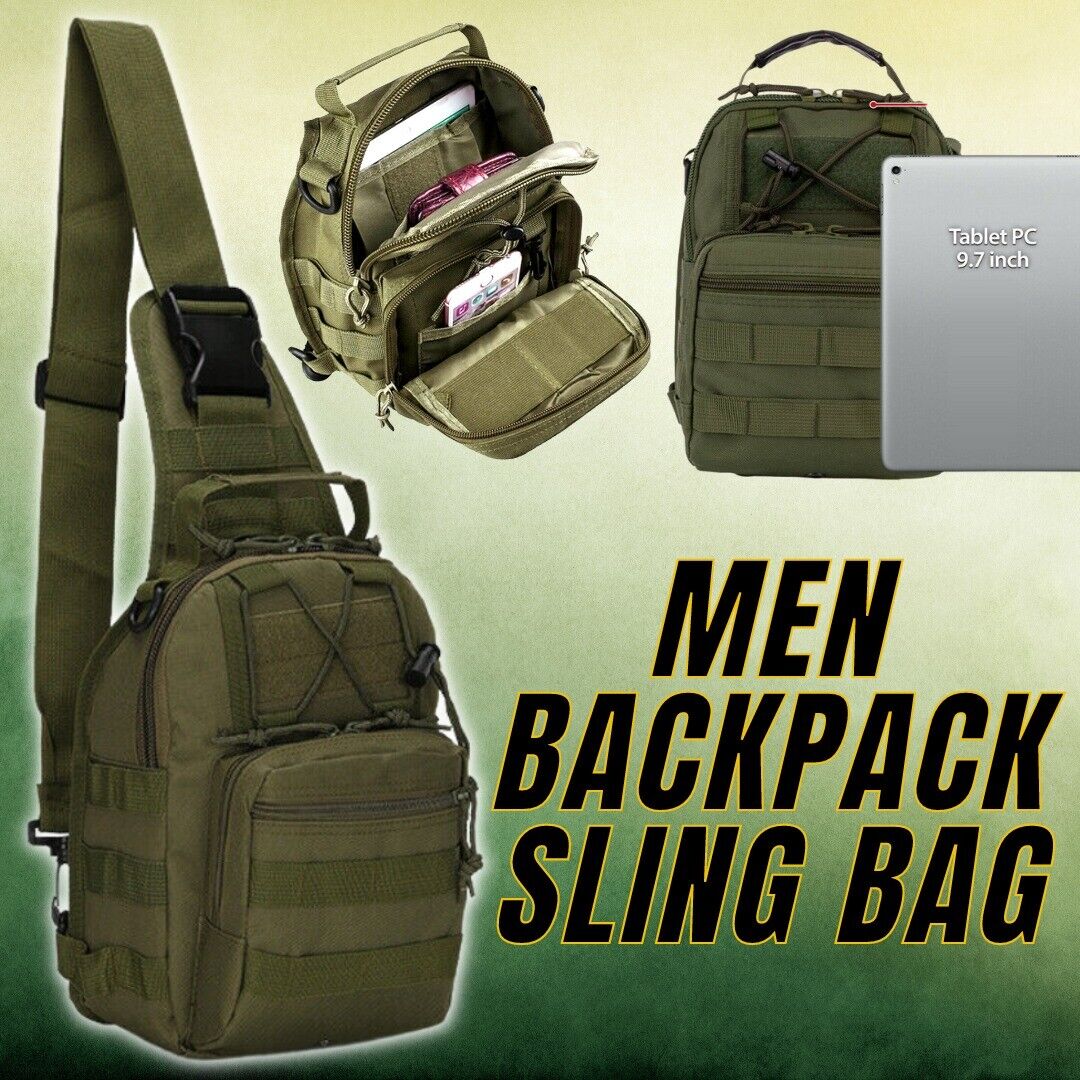 Outdoor Tactical Sling Bag Military MOLLE Crossbody Pack Chest Shoulder Backpack Men dealsniper-net