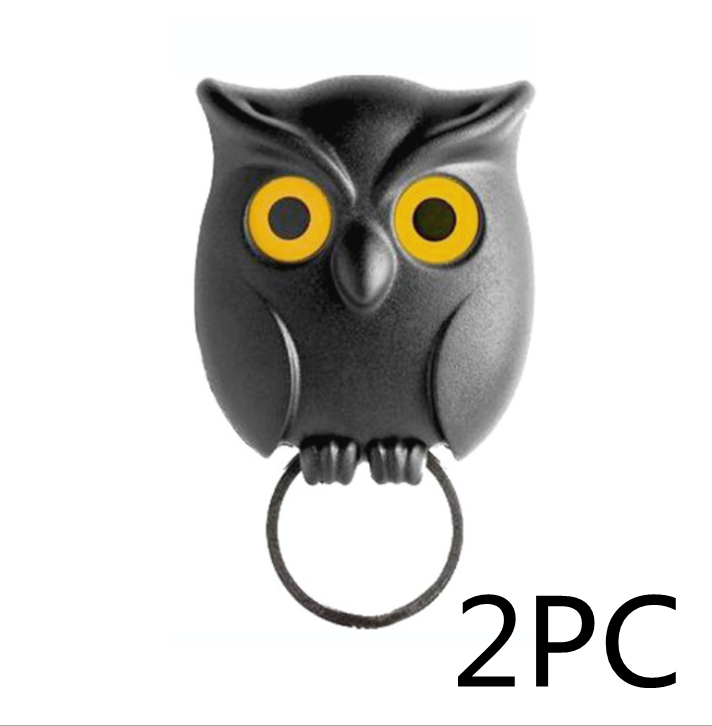 Night Owl Magnetic Wall Key Holder Wall Magnets Keep Keychains Hooks Home dealsniper-net Black 2PC