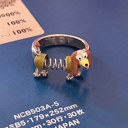 Cartoon Cute Spring Puppy Ring Girls Jewelry dealsniper-net Spring dog ring