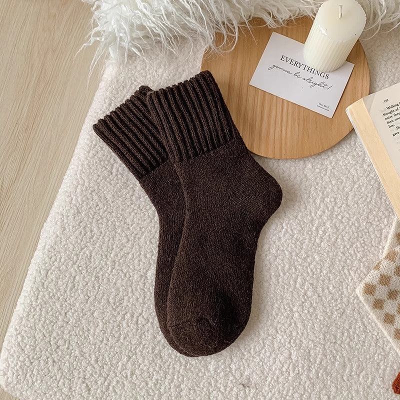 Ins Knitted Socks Winter Warm Thickened Solid Loop Socks Men null