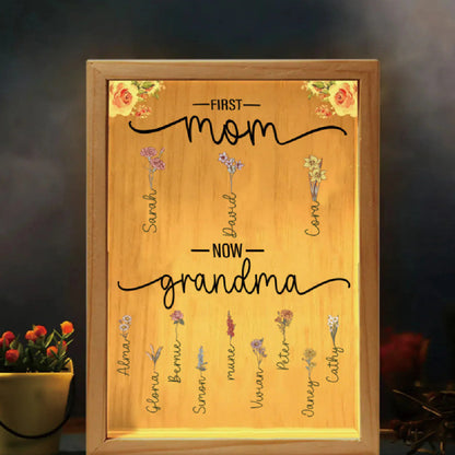 Wooden Acrylic Birthday Flower Mother's Day Luminous Ornament Holidays DealSniper.net Wood 15x20cm