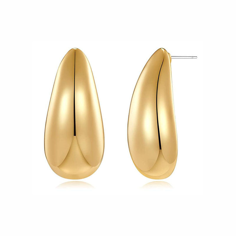 Metal Water Drop Earrings With A Sense Of Niche Luxury Jewelry Gym From House Golden Oval