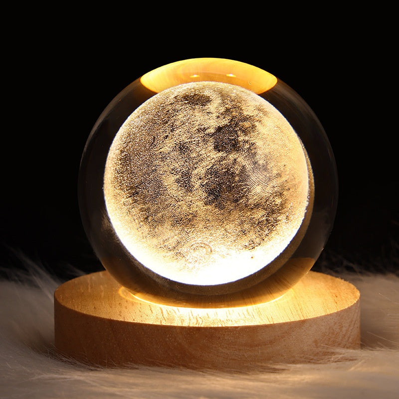 Luminous Crystal Ball Projection Ambience Light Home Decor Gym From House Moon
