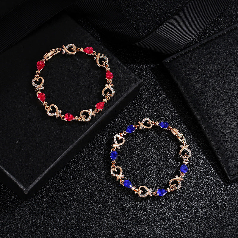 Hollow Love Bracelet With Rhinestones Fashion Jewelry dealsniper-net