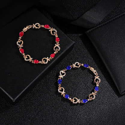 Hollow Love Bracelet With Rhinestones Fashion Jewelry dealsniper-net