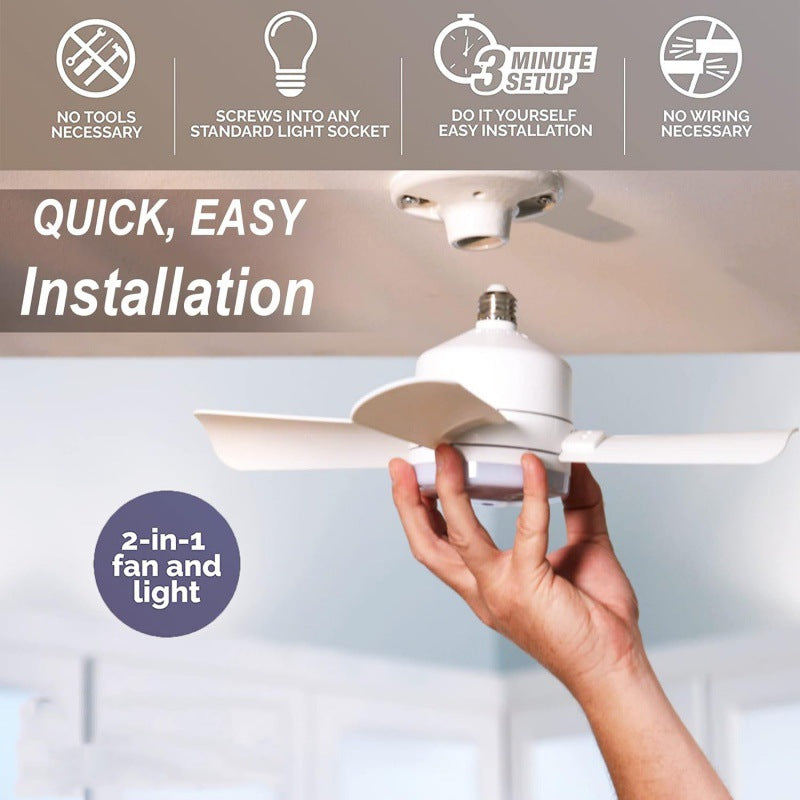 Socket Fan Light With Remote Adjustable Screw Mouth Intelligent House dealsniper-net