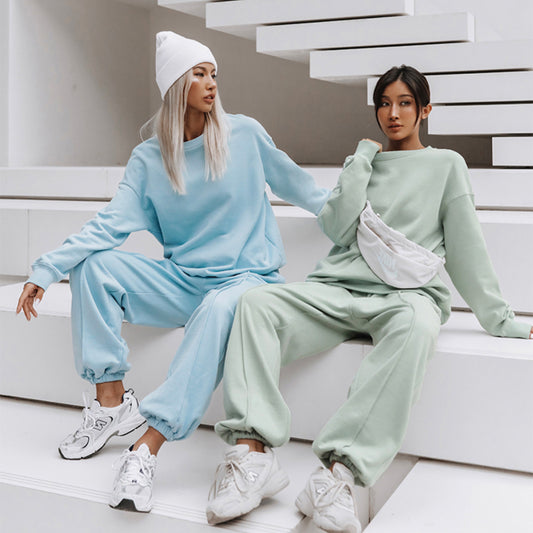 New Women's Loose Sports Casual Sweater Suit Women Gym From House