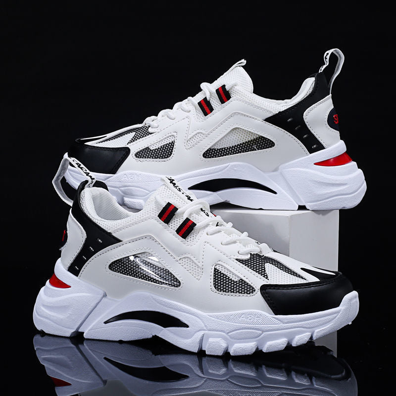 White Sneakers Men Non Slip Walking Running Shoes Sports Men dealsniper-net Balckred Size39