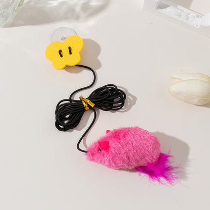 Hanging Cat Teaser With Butterfly Elastic String Pets dealsniper-net Pink Sound Movement