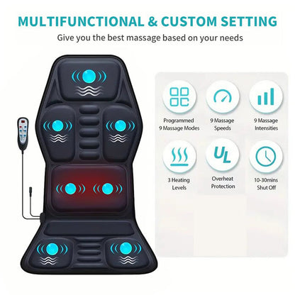 Massage Cushion With Heat 9 Modes Multi Position Body Relief Beauty dealsniper-net