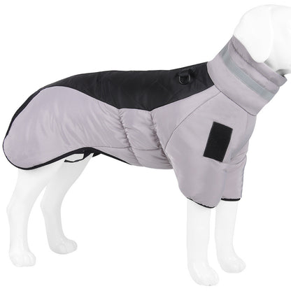 New Pet Dog Clothes Thickened With Reflective Warmth Pets Gym From House Grey black 2XL
