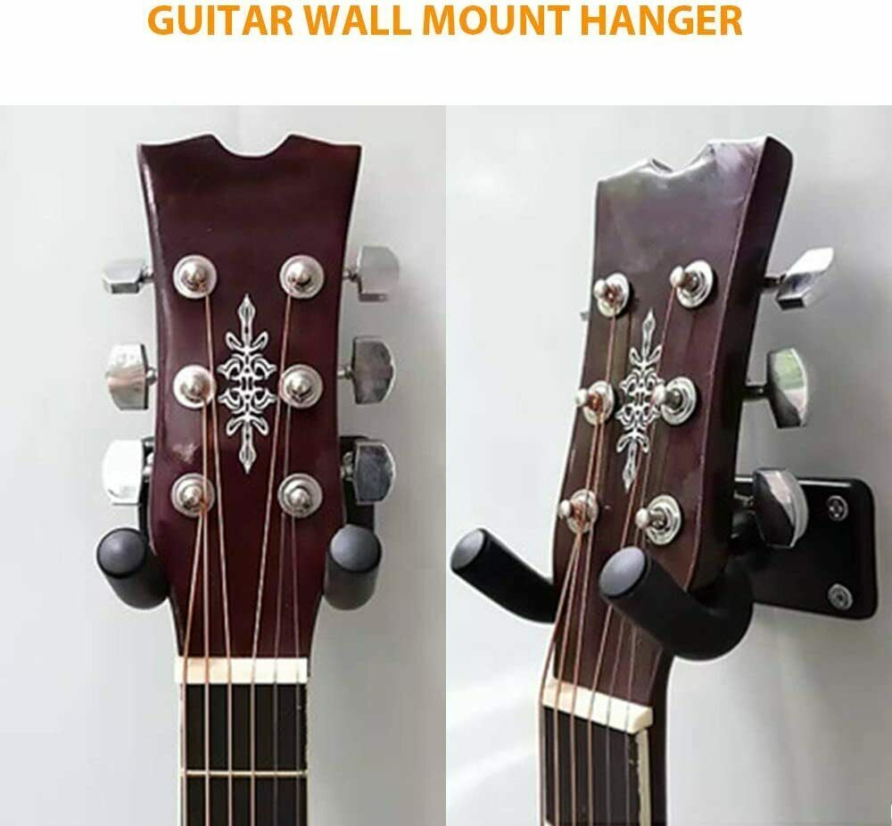 2 PCS Guitar Hangers Wall Mount Arm Instrument Display Holder Padded Hook Rack Home DealSniper.net
