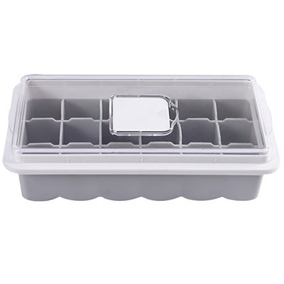 18-grid Transparent Non-flavor Ice-making Hole Cover Kitchen dealsniper-net Grey 22.7x12.6x6.6cm