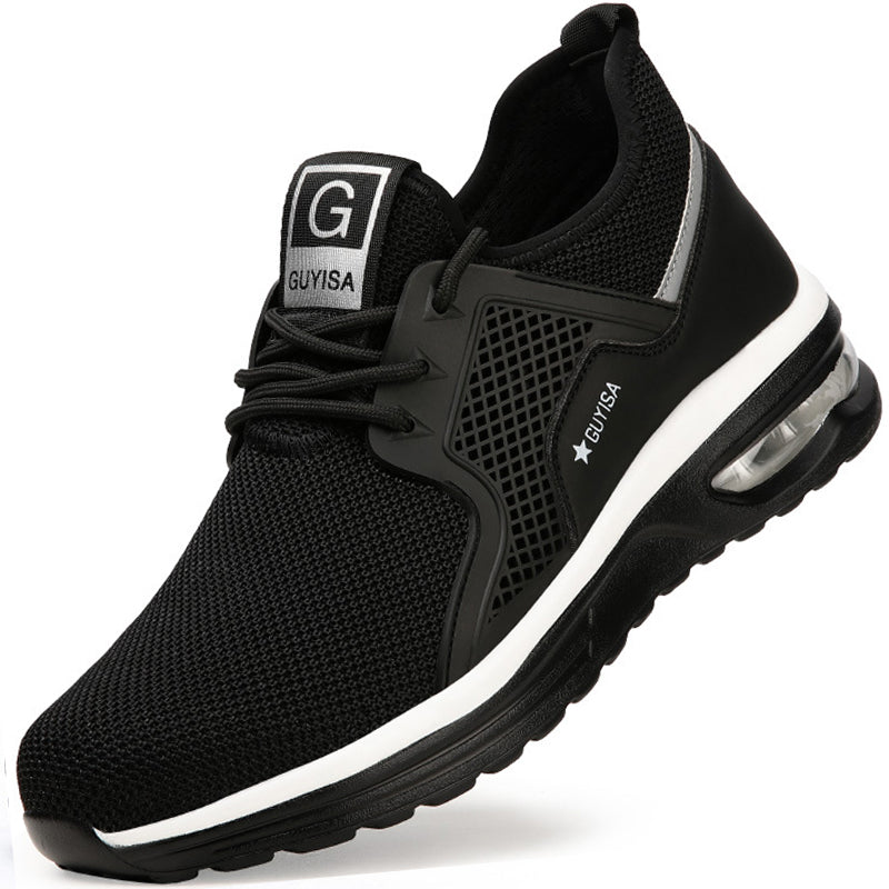 Breathable Lightweight Anti-smashing Safety Shoes Men DealSniper.net Black B 36
