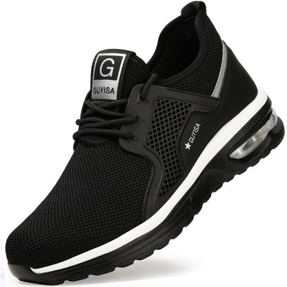 Breathable Lightweight Anti-smashing Safety Shoes Men DealSniper.net Black B 36