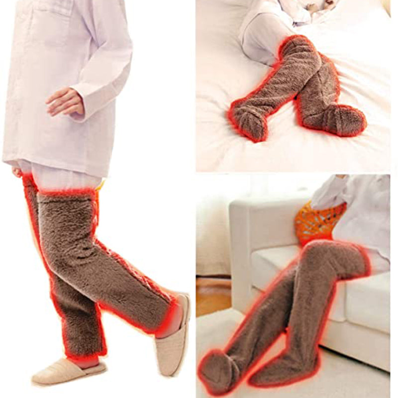 Over Knee High Fuzzy Long Socks Winter Warm Cold Leg Knee Joint Cold-proof Stockings Home Floor Sleeping Socks Men dealsniper-net