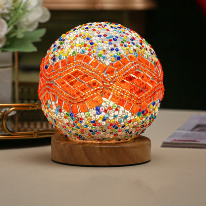 Small Night Light Bohemian Style Rechargeable Table Lamp Home Decor Gym From House Baroque orange USB Gift box remote control heat