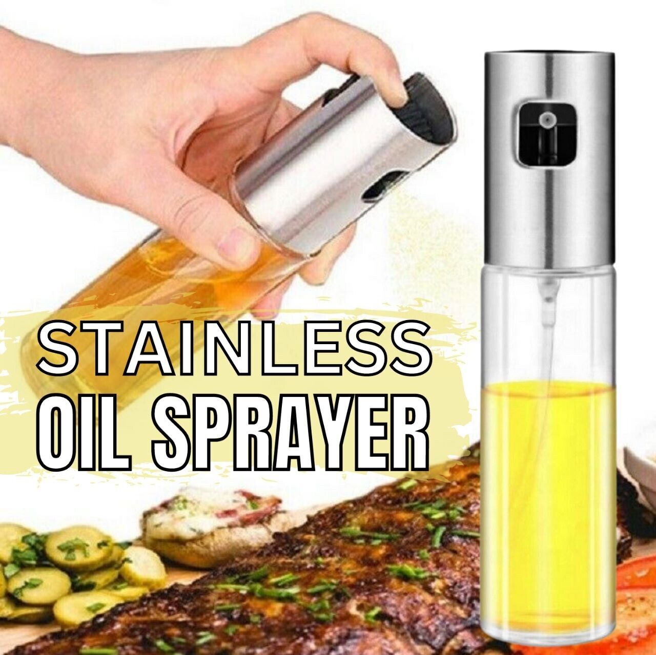 Olive Oil Sprayer Mister, Portable Spray Bottle Oil Sprayer For Cooking & Baking Kitchen DealSniper.net
