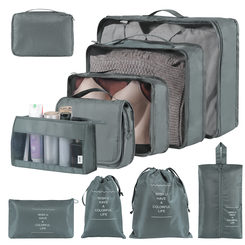 Home Fashion Simple Solid Color Storage Bag House dealsniper-net Gray 10Set