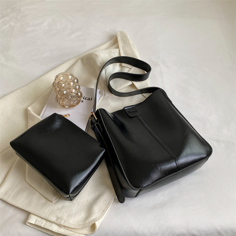 Large-capacity Bucket Fashion Women's Cross-body Bag Women DealSniper.net Black