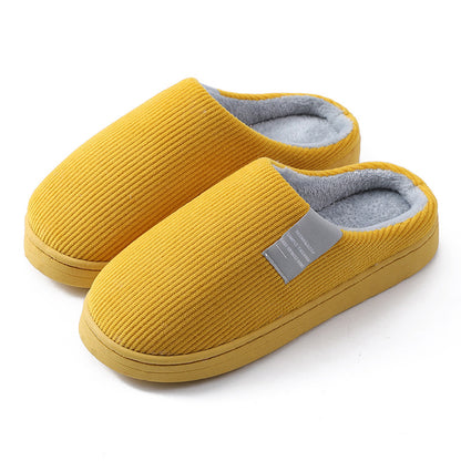 Indoor Corduroy Shoes Warm Plush Home Slipper Anti Slip Floor Women Gym From House Yellow 36to37