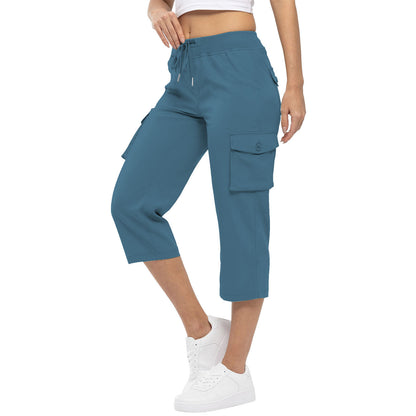 Women's High Waist Drawstring Pocket Loose Pants Women DealSniper.net