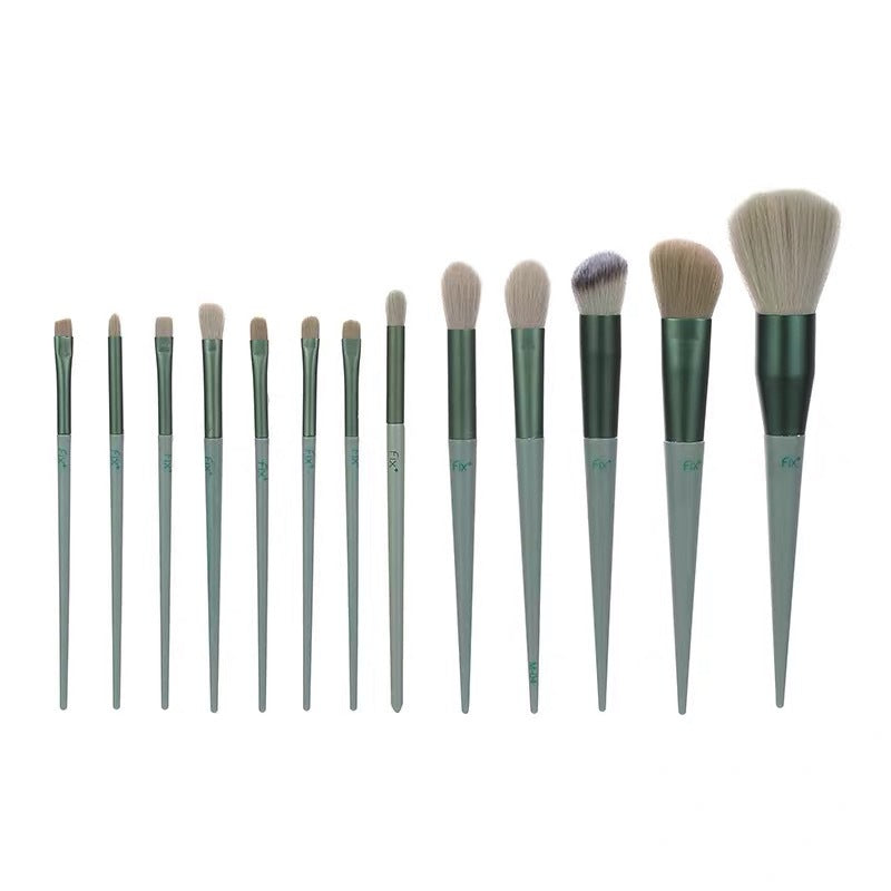 13Pcs Makeup Brush Set Make Up Concealer Brush Blush Powder Beauty dealsniper-net 13 Green Opp Bags