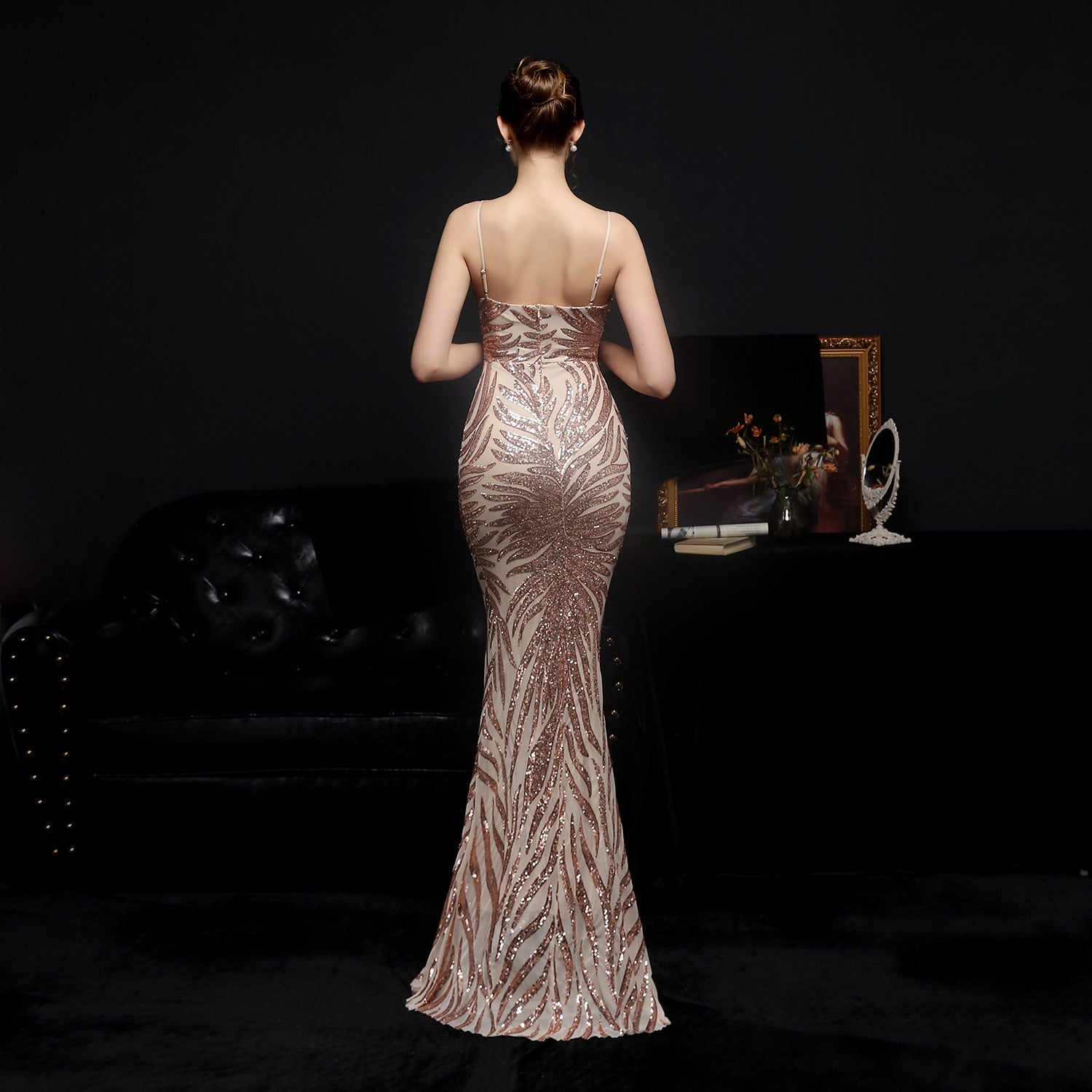 New Sequined Mermaid Evening Dress Women dealsniper-net