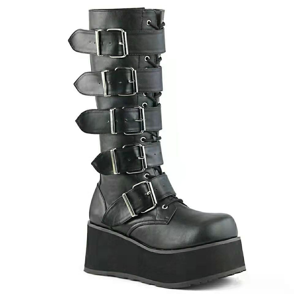 Women Wedge Fashion Knight Boots Women dealsniper-net Black 38