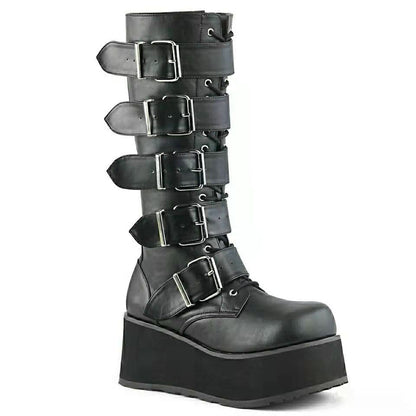 Women Wedge Fashion Knight Boots Women dealsniper-net Black 38