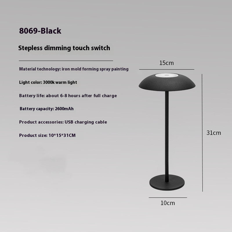 Dimming Touch Atmosphere Charging Lamp Decorative Ornaments Home Decor Gym From House 2600mAh Black