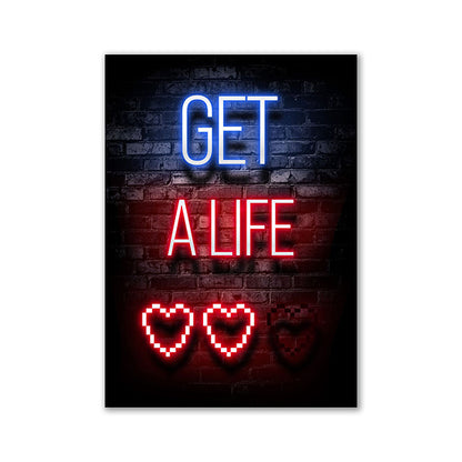 Nordic Neon Advertising Game Canvas Core Home Decor dealsniper-net 17style 30x40cm