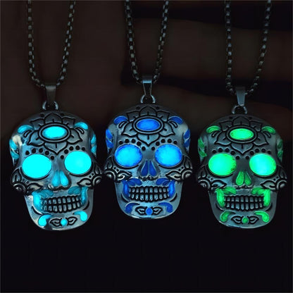 Halloween Luminous Skull Necklace With Day Of The Dead Jewelry dealsniper-net