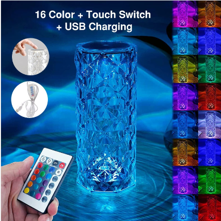 Creative Crystal Diamond Table Lamp Acrylic Bedroom Bedside Home Decor dealsniper-net