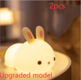 New Year'S Gift Rabbit Silicone Lamp Pat Feeding Creative Home Decor Gym From House Upgraded model 2PCS