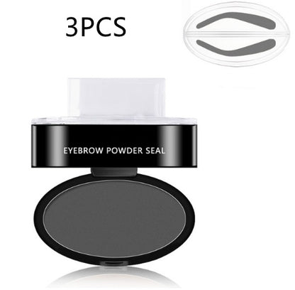 Eyebrow Powder Stamp Tint Stencil Kit Cosmetics Beauty dealsniper-net Grey Arch Shape Stamp 3PCS