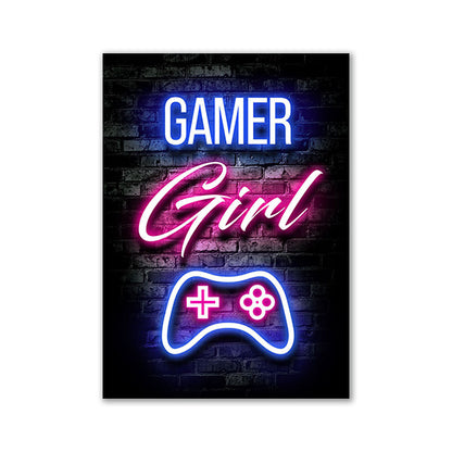 Nordic Neon Advertising Game Canvas Core Home Decor dealsniper-net 01style 30x40cm