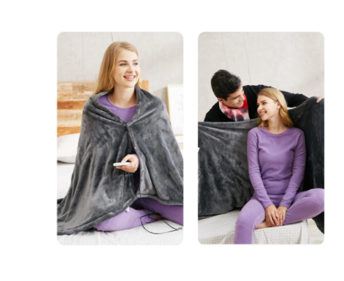 Winter Flannel Heated Blanket Cold Protection Body Warmer Usb Heated Warm Shawl Electric Heated Plush Blanket Women dealsniper-net