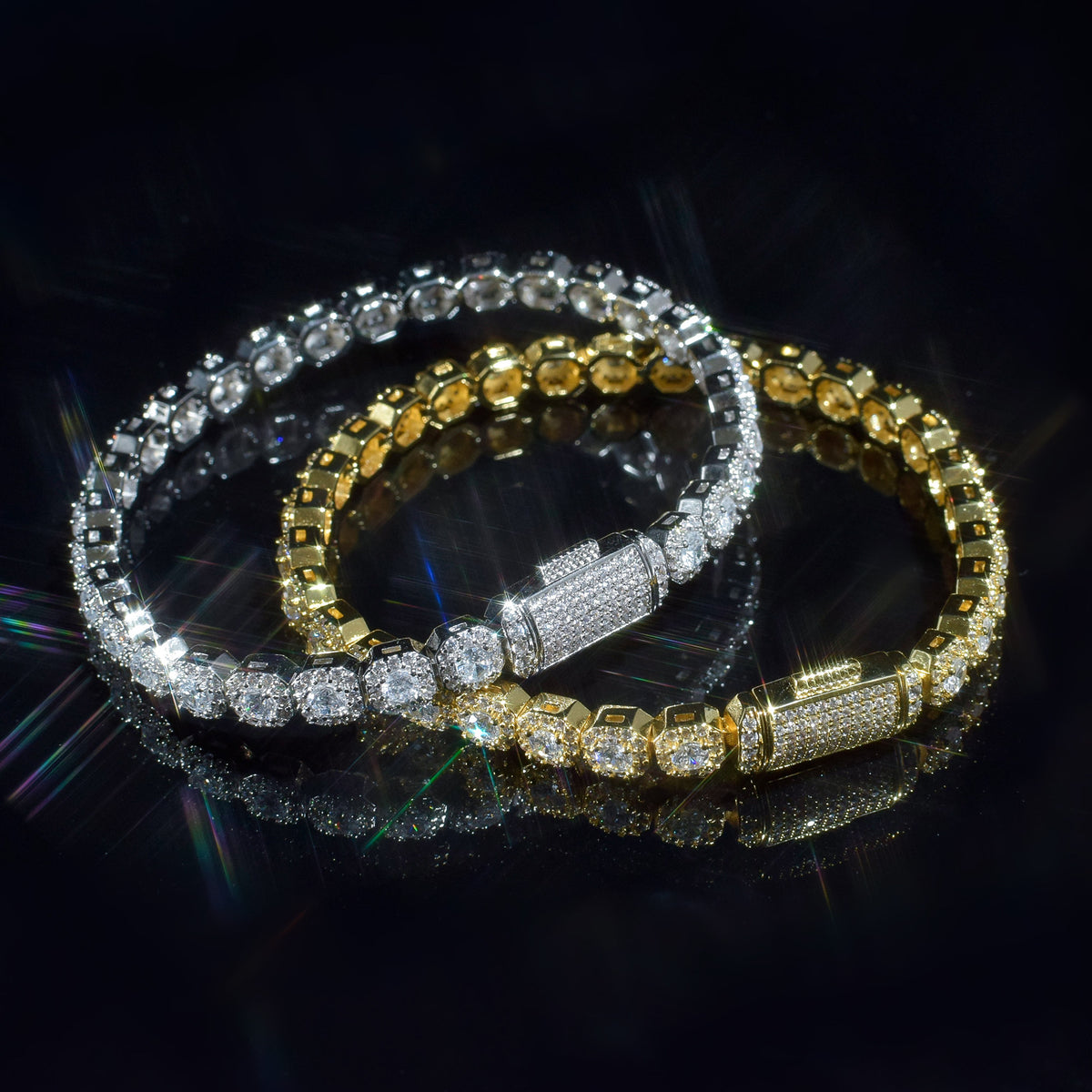 Cross-Border 6mm Ice-Clear Zircon Tennis Chain Men's Hip-Hop Jewelry Gym From House