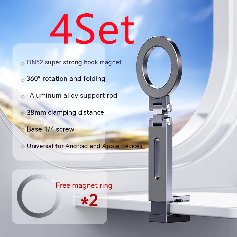 360-degree Rotating Folding Travel Mobile Phone Magnetic Bracket Gadgets Gym From House Grey 4Set