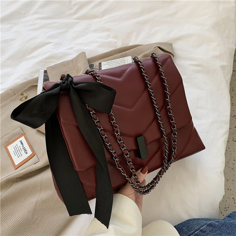 Large Capacity Single Shoulder Messenger Bag Fashion Ins Women Women dealsniper-net Wine Red