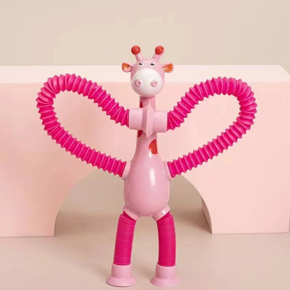 Giraffe Tubes Sensory Toys Novelty Spring Fidget Toy Kids dealsniper-net Pink With lights